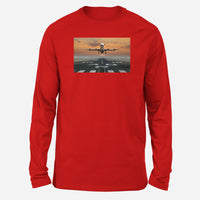 Thumbnail for Aircraft Departing from RW30 Designed Long-Sleeve T-Shirts
