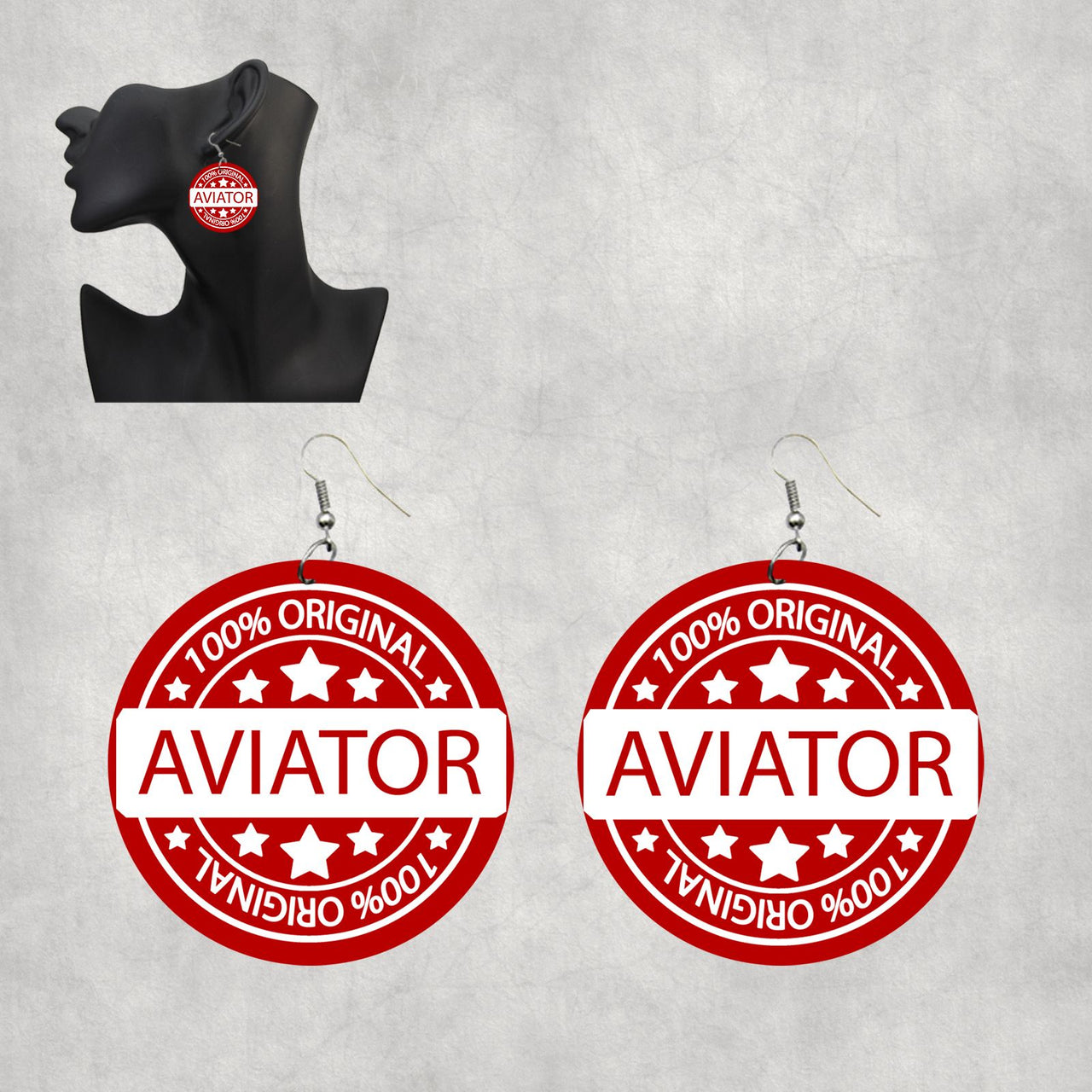 100 Original Aviator Designed Wooden Drop Earrings