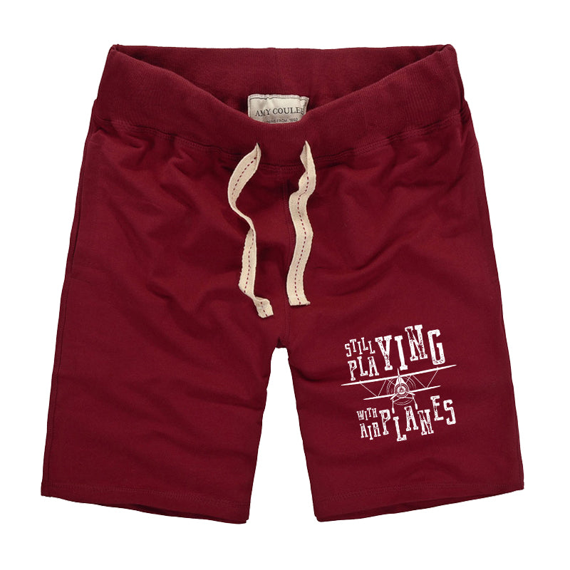 Still Playing With Airplanes Designed Cotton Shorts