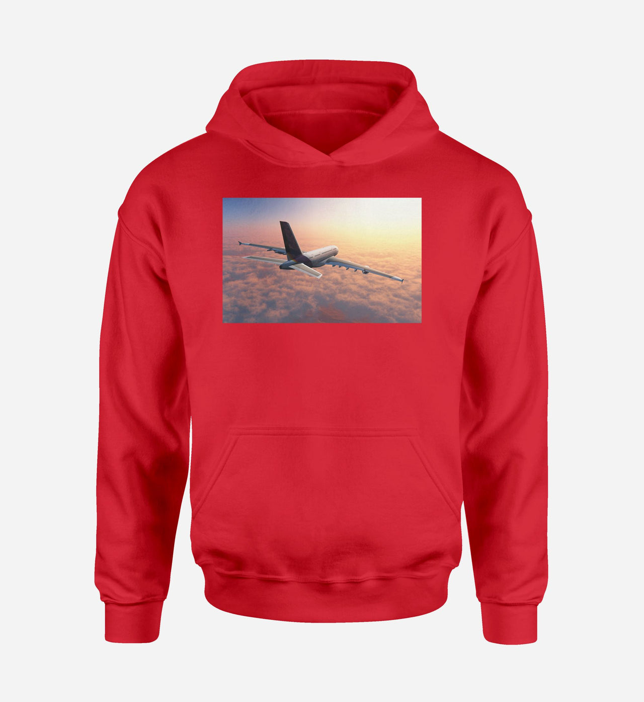 Super Cruising Airbus A380 over Clouds Designed Hoodies
