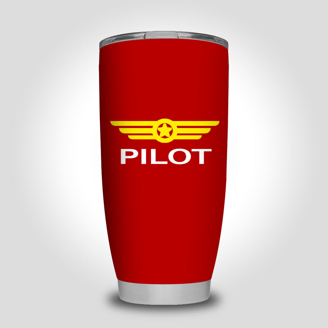 Pilot & Badge Designed Tumbler Travel Mugs