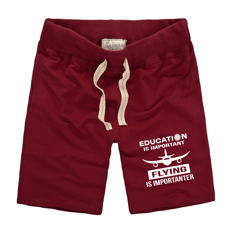 Flying is Importanter Designed Cotton Shorts
