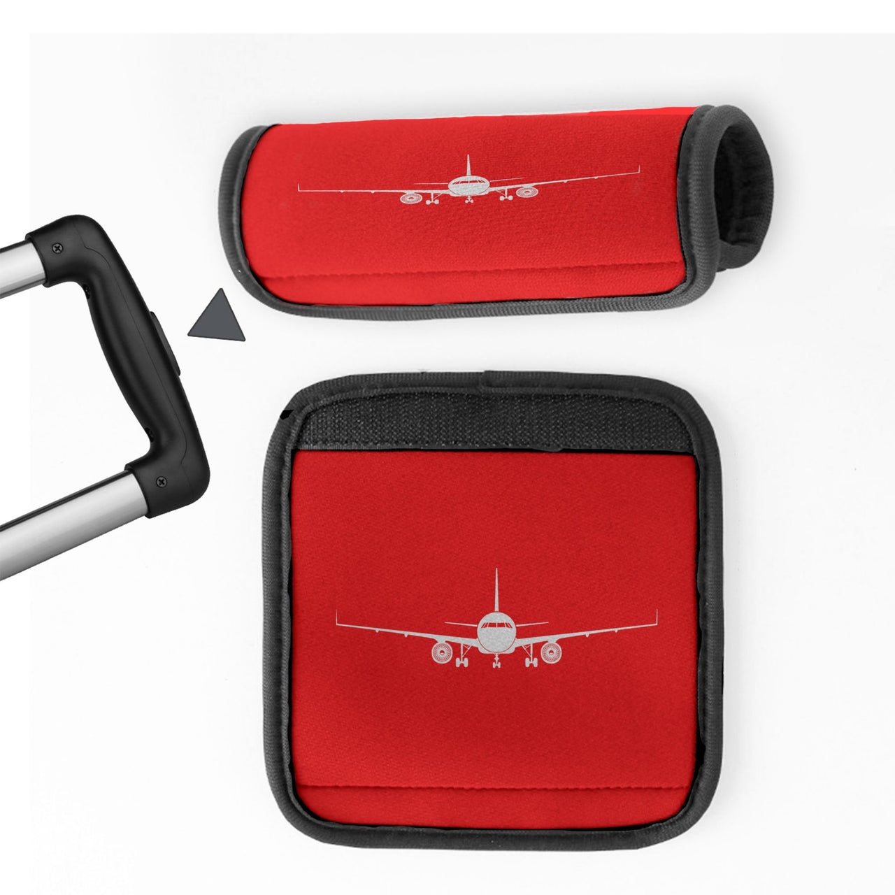 Airbus A320 Silhouette Designed Neoprene Luggage Handle Covers