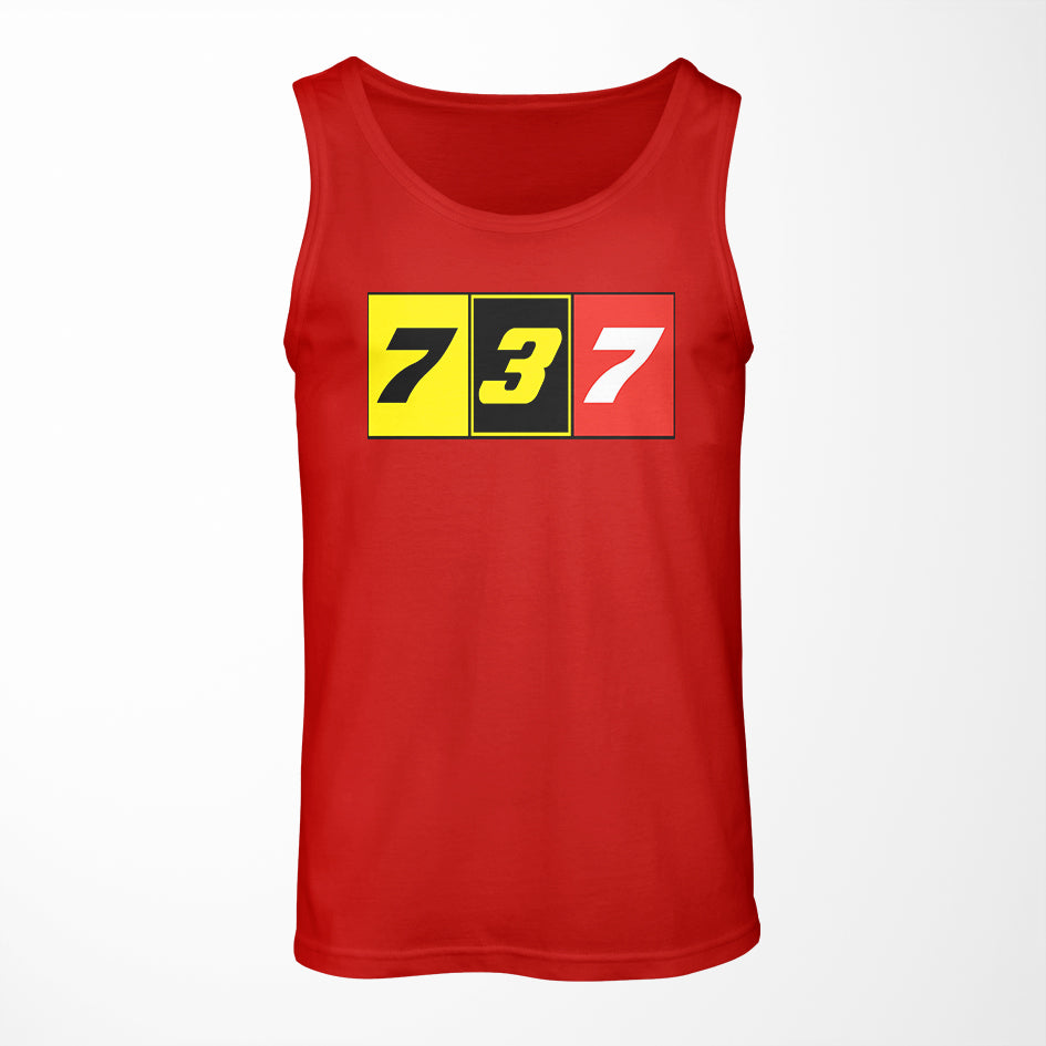 Flat Colourful 737 Designed Tank Tops