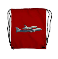 Thumbnail for Space shuttle on 747 Designed Drawstring Bags