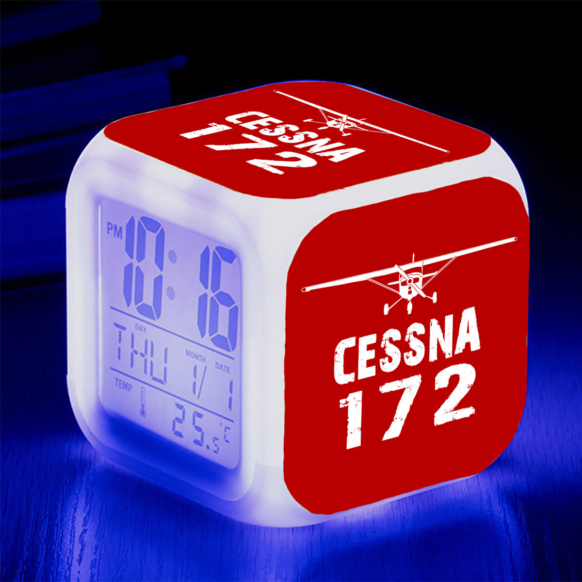 Cessna 172 & Plane Designed "7 Colour" Digital Alarm Clock