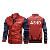 Thumbnail for A310 Flat Text Designed Stylish Leather Bomber Jackets