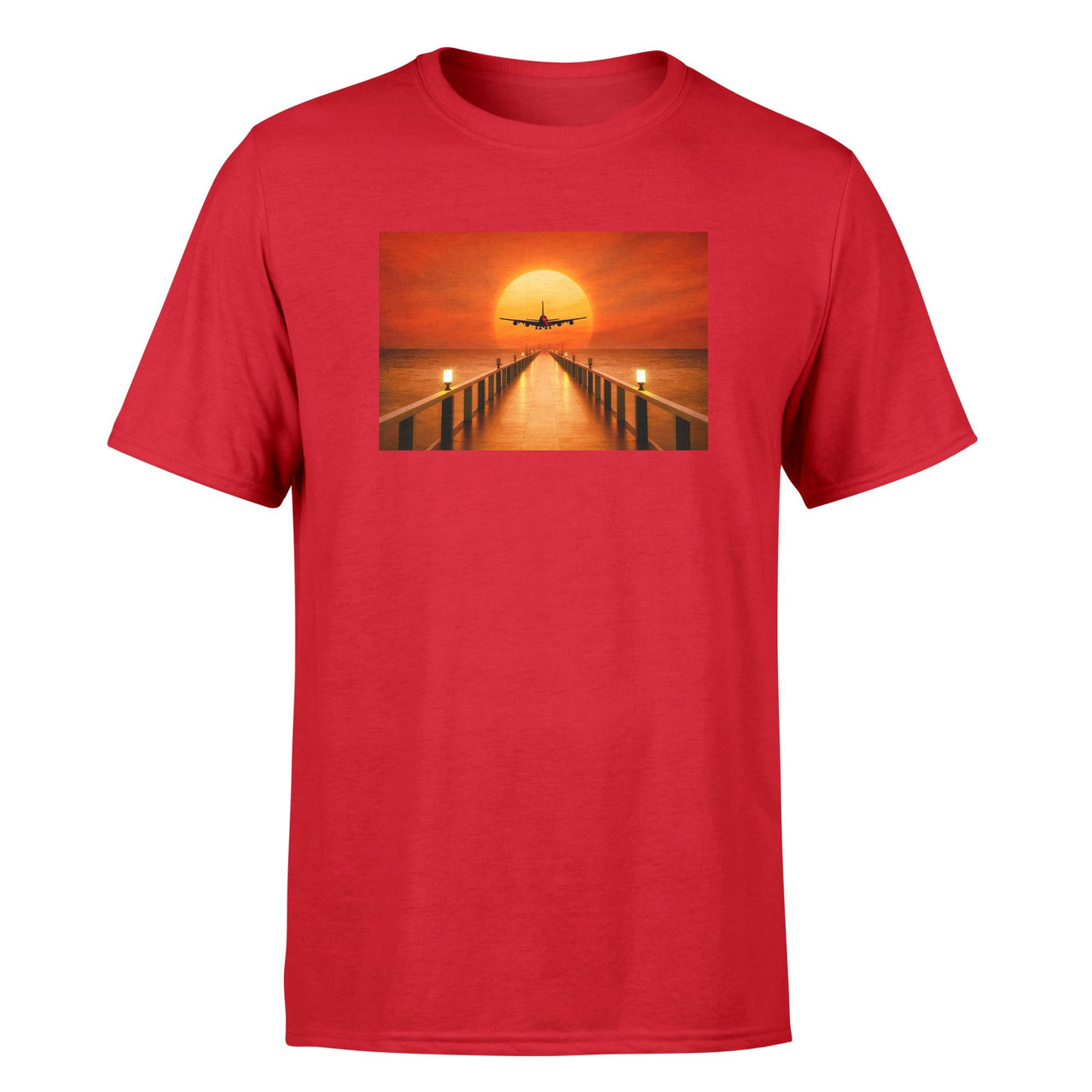 Airbus A380 Towards Sunset Designed T-Shirts