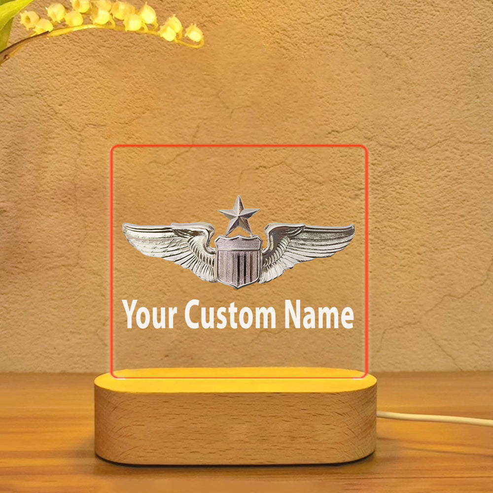 Custom Name (US Air Force & Star) Designed Night Lamp