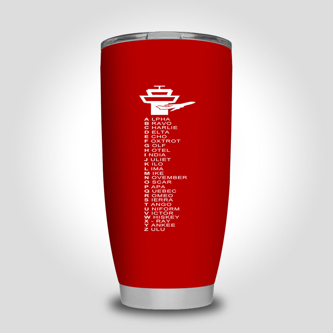 Aviation Alphabet Designed Tumbler Travel Mugs