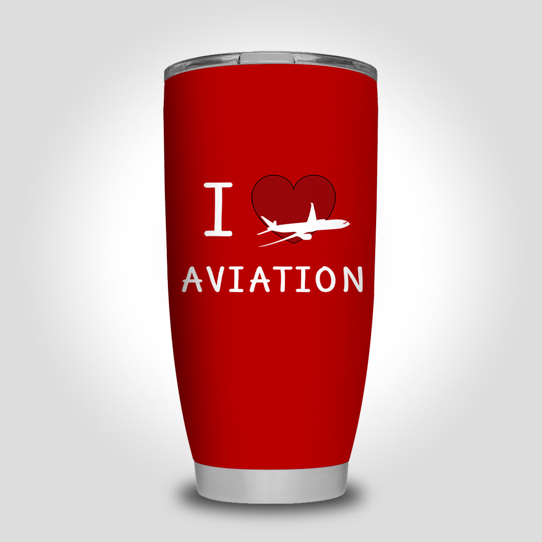 I Love Aviation Designed Tumbler Travel Mugs