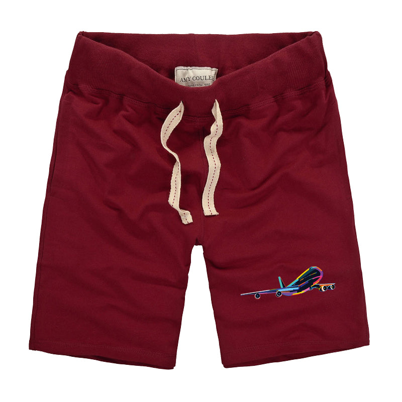 Multicolor Airplane Designed Cotton Shorts