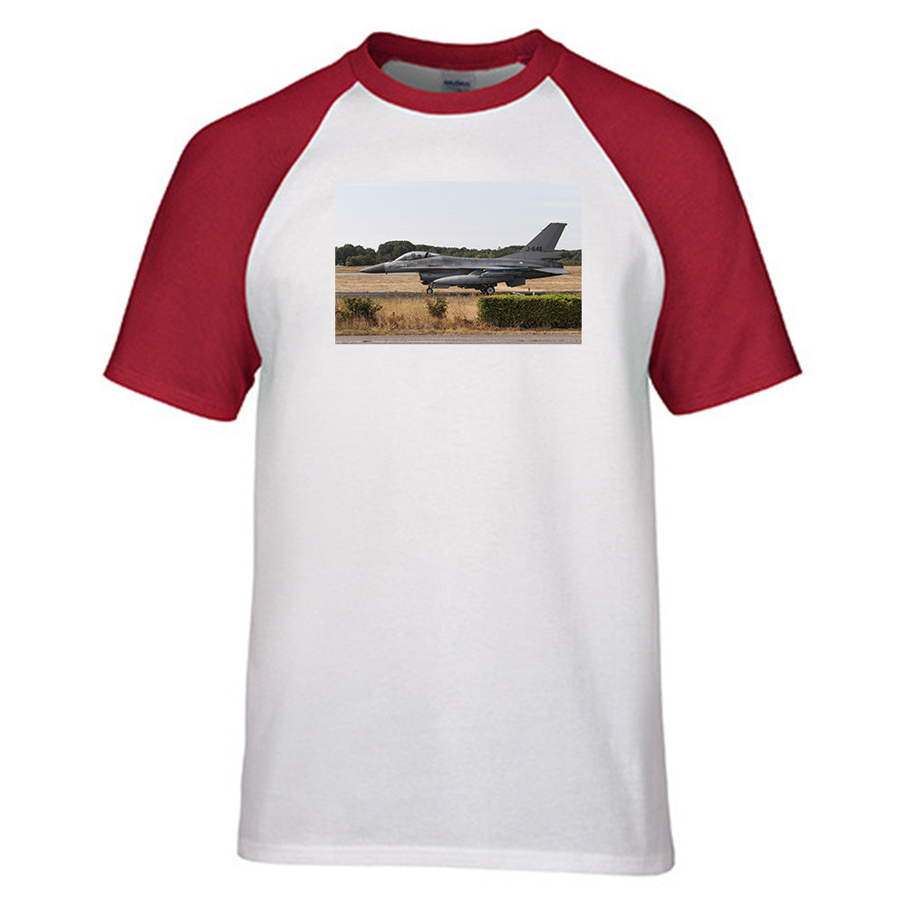 Fighter Jet 16 From Side Designed Raglan T-Shirts