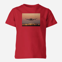 Thumbnail for Landing Boeing 747 During Sunset Designed Children T-Shirts