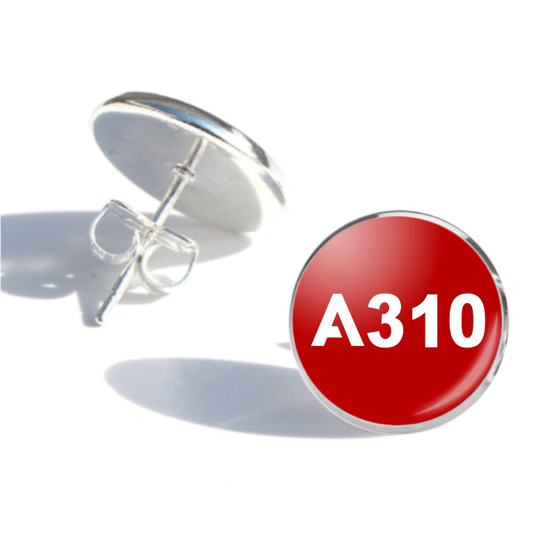 A310 Flat Text Designed Stud Earrings