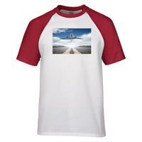 Thumbnail for Taking off Aircraft Designed Raglan T-Shirts