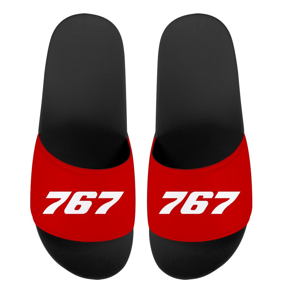 767 Flat Textt Designed Sport Slippers