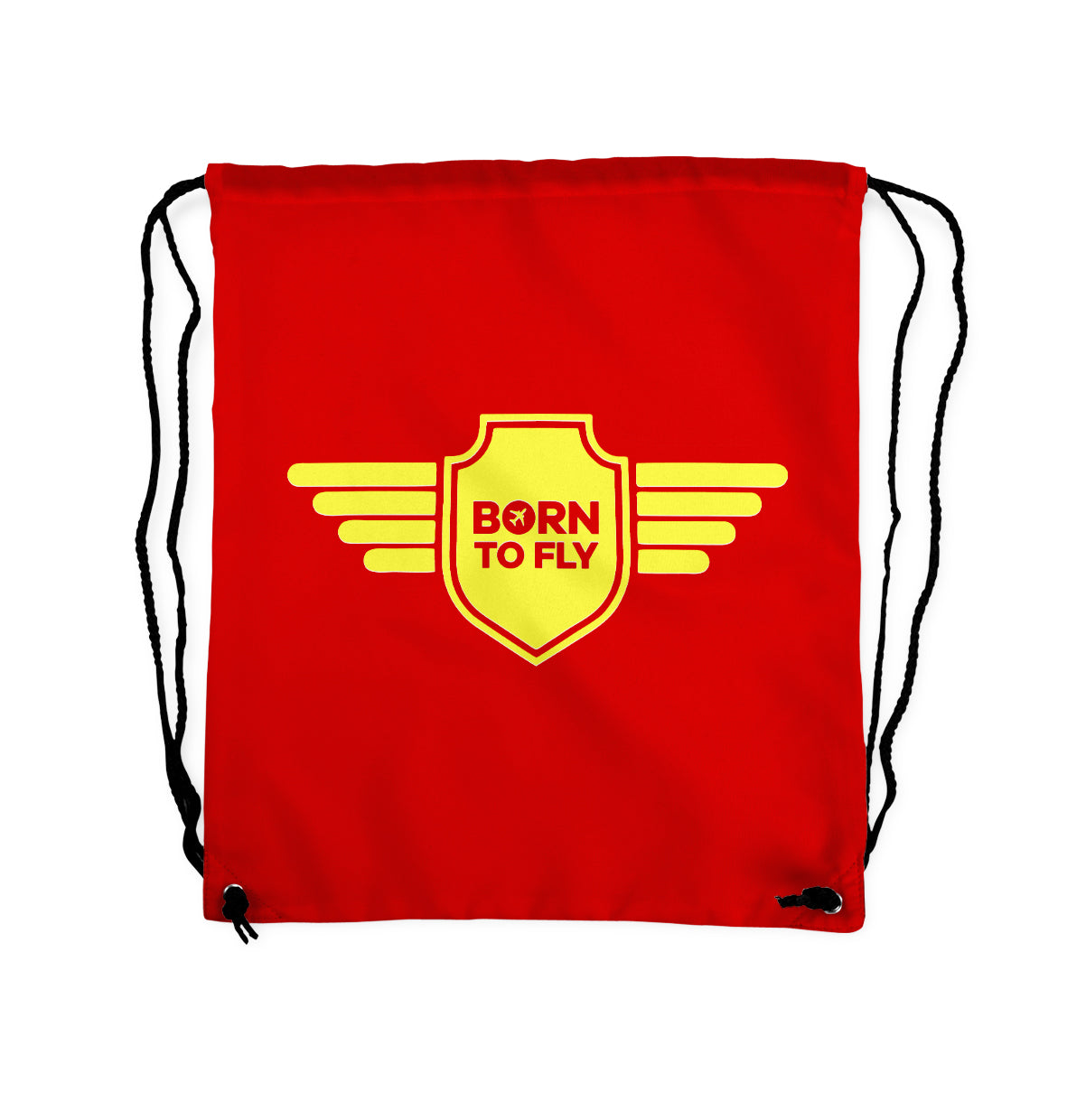 Born To Fly & Badge Designed Drawstring Bags