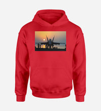 Thumbnail for Military Jet During Sunset Designed Hoodies