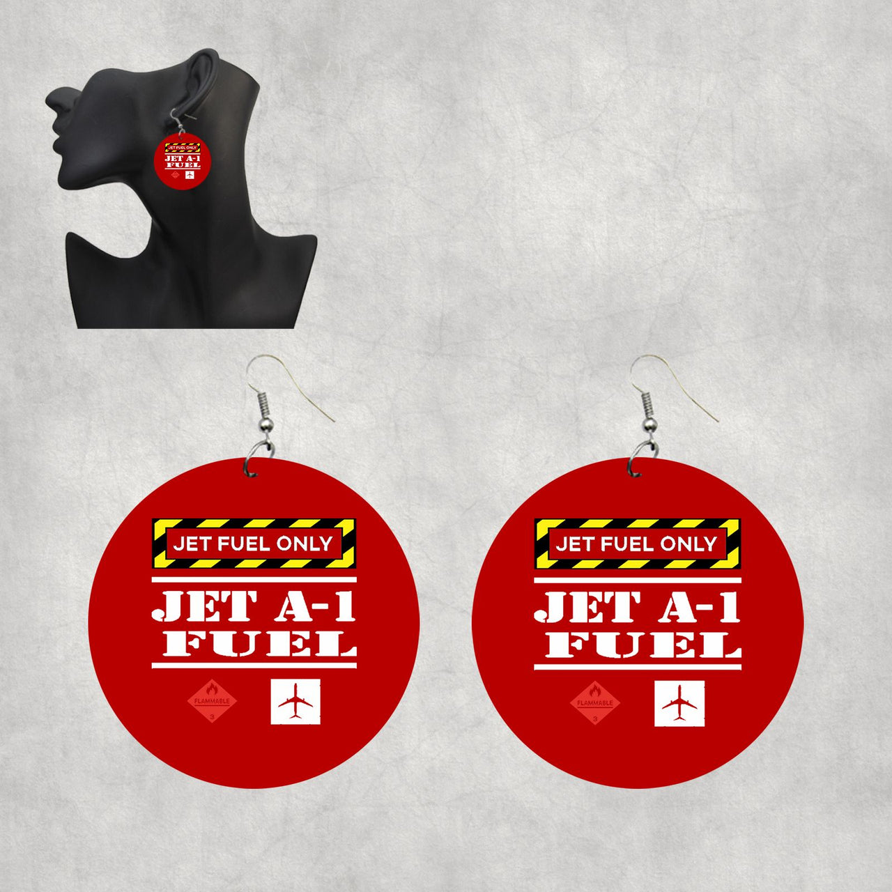 Jet Fuel Only Designed Wooden Drop Earrings