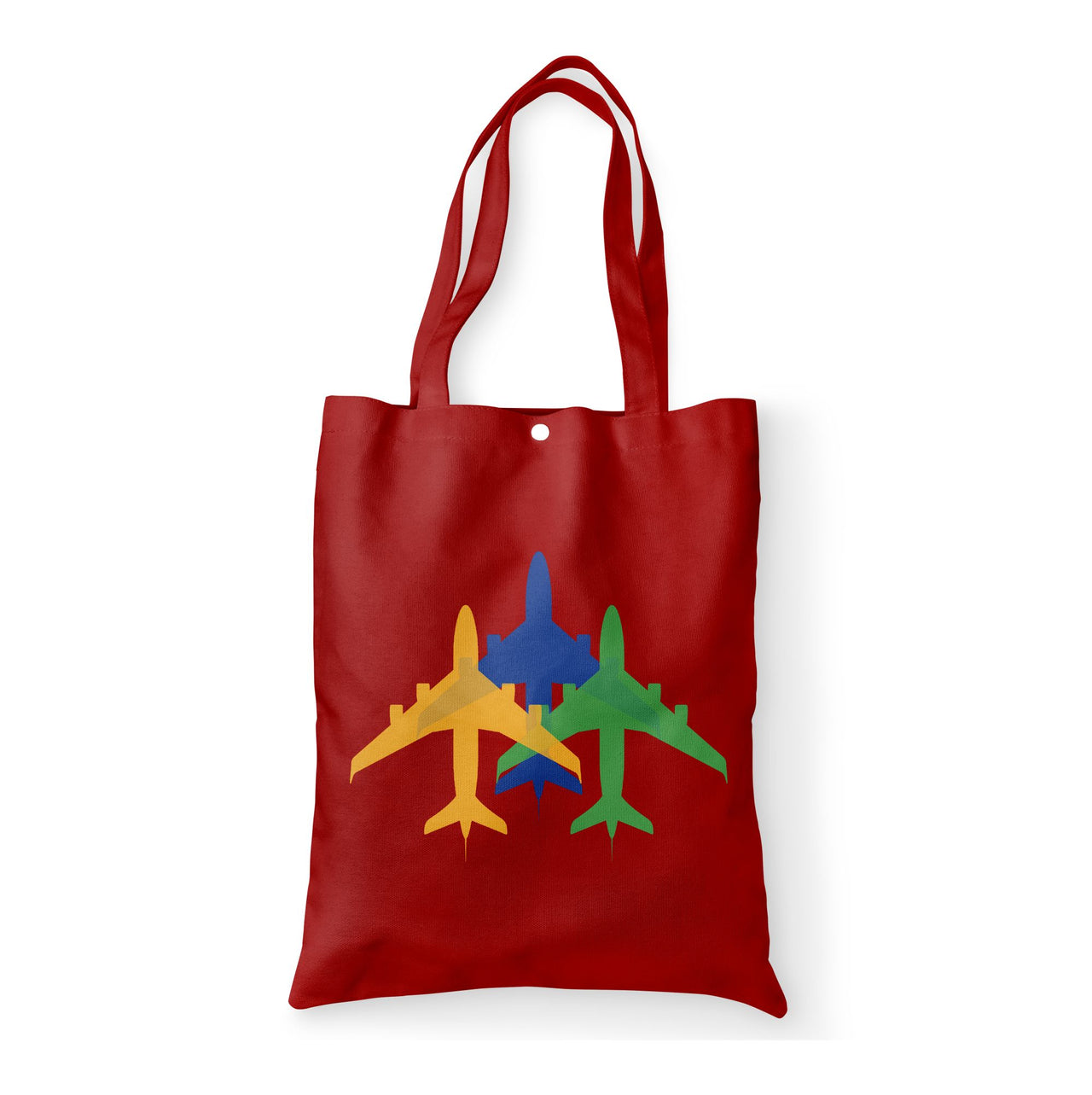 Colourful 3 Airplanes Designed Tote Bags
