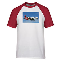 Thumbnail for Landing Qantas A380 Designed Raglan T-Shirts