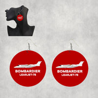 Thumbnail for The Bombardier Learjet 75 Designed Wooden Drop Earrings