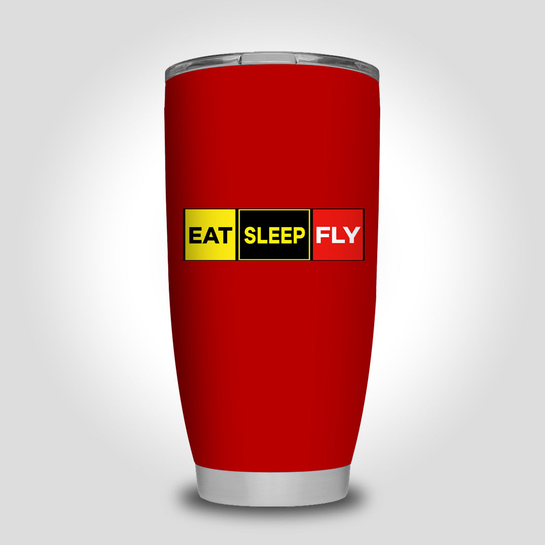 Eat Sleep Fly (Colourful) Designed Tumbler Travel Mugs