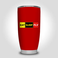Thumbnail for Eat Sleep Fly (Colourful) Designed Tumbler Travel Mugs