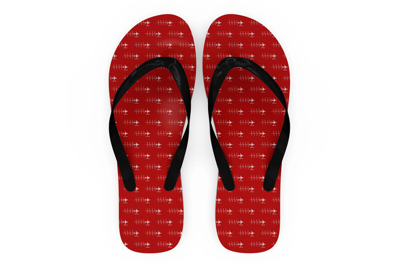 Aviation Heartbeats Designed Slippers (Flip Flops)