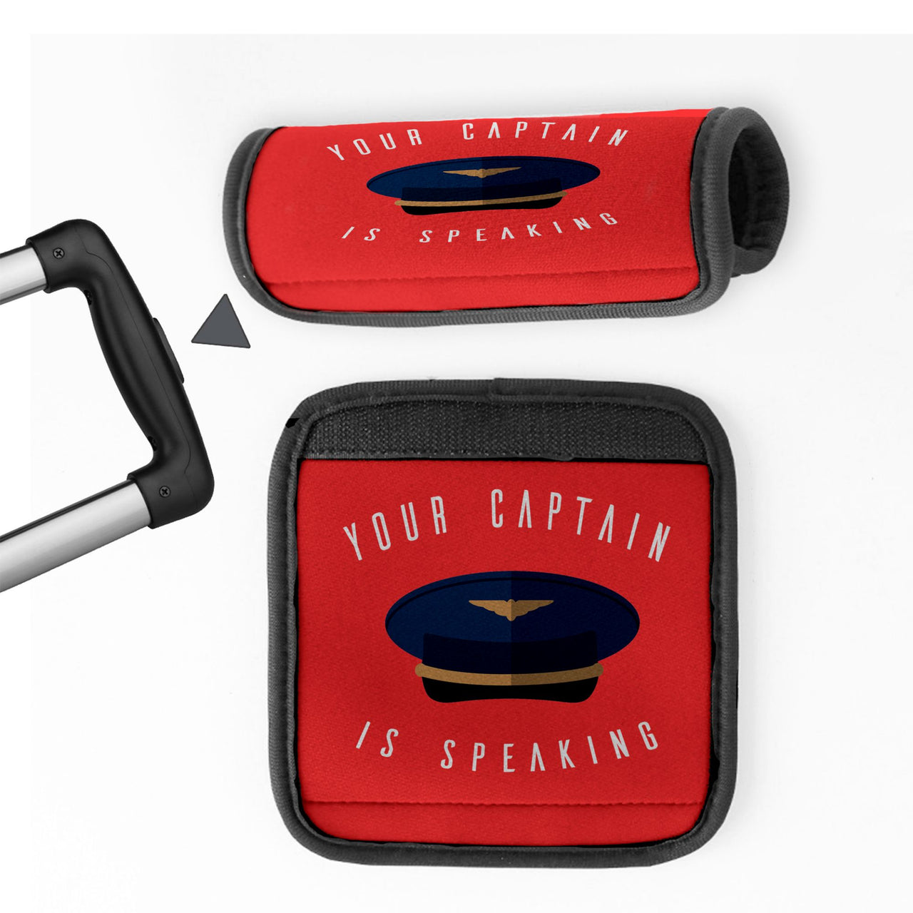 Your Captain Is Speaking Designed Neoprene Luggage Handle Covers