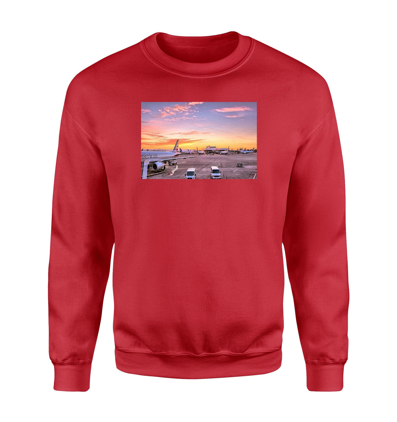 Airport Photo During Sunset Designed Sweatshirts