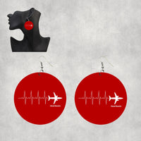 Thumbnail for Aviation Heartbeats Designed Wooden Drop Earrings