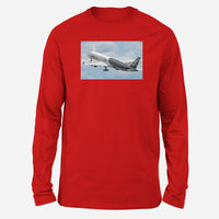 Thumbnail for Departing Airbus A350 (Original Livery) Designed Long-Sleeve T-Shirts