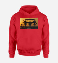 Thumbnail for Military Plane at Sunset Designed Hoodies