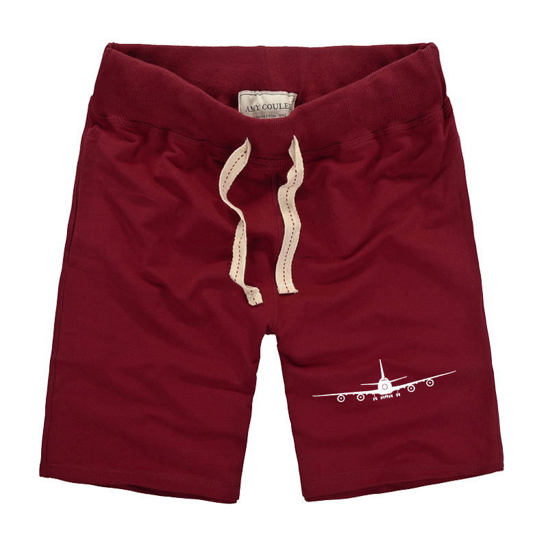Boeing 747 Silhouette Designed Cotton Shorts
