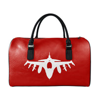 Thumbnail for Fighting Falcon F16 Silhouette Designed Leather Travel Bag