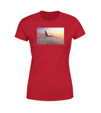 Thumbnail for Super Cruising Airbus A380 over Clouds Designed Women T-Shirts