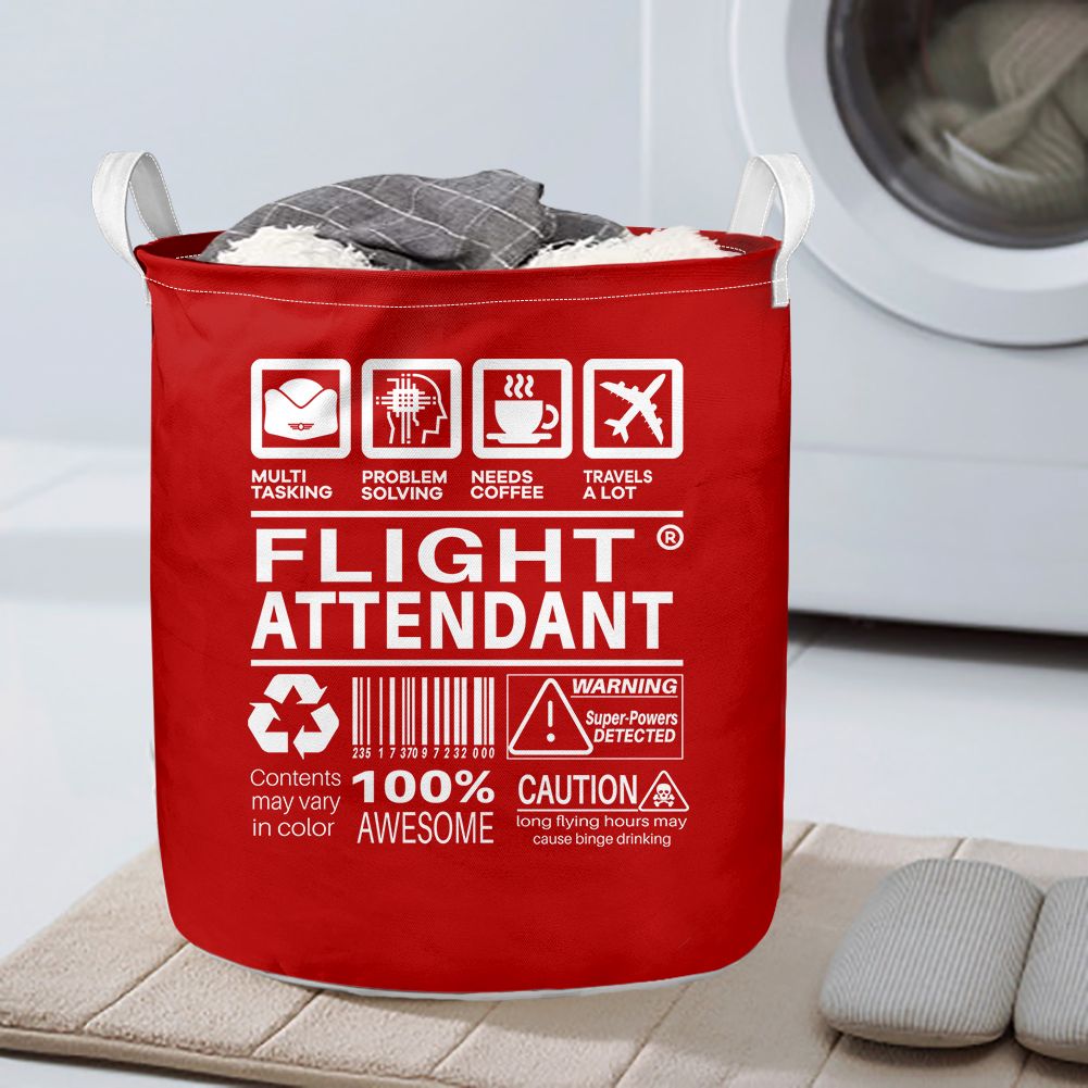 Flight Attendant Label Designed Laundry Baskets