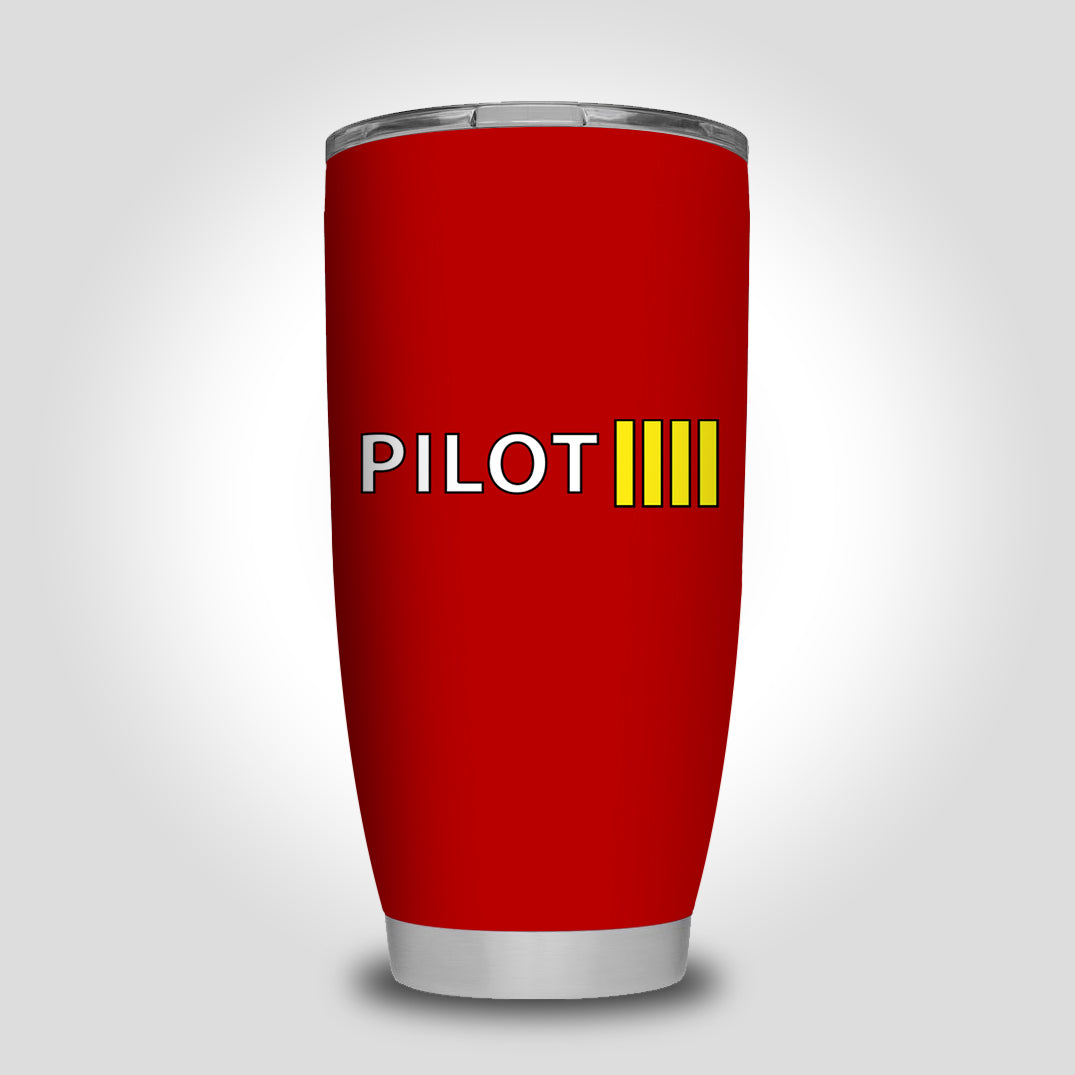 Pilot & Stripes (4 Lines) Designed Tumbler Travel Mugs