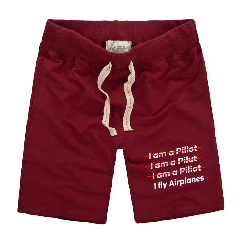 I Fly Airplanes Designed Cotton Shorts