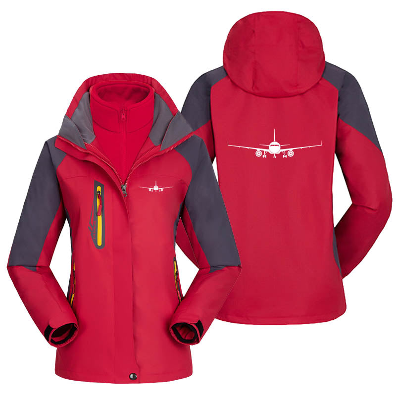 Airbus A320 Silhouette Designed Thick "WOMEN" Skiing Jackets