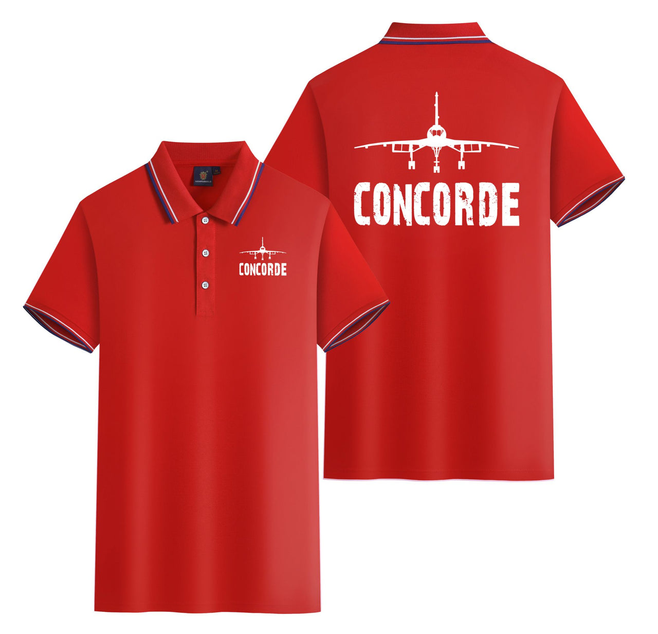 Concorde & Plane Designed Stylish Polo T-Shirts (Double-Side)