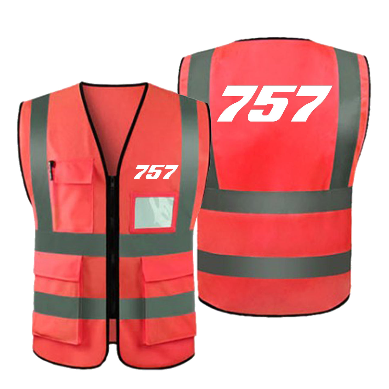757 Flat Text Designed Reflective Vests