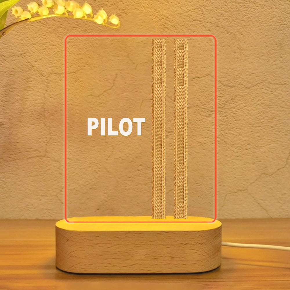 PILOT & Epaulettes 2 Lines Designed Night Lamp