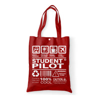 Thumbnail for Student Pilot Label Designed Tote Bags