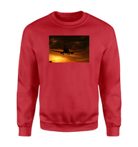 Thumbnail for Beautiful Aircraft Landing at Sunset Designed Sweatshirts
