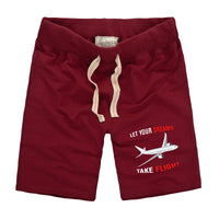 Thumbnail for Let Your Dreams Take Flight Designed Cotton Shorts