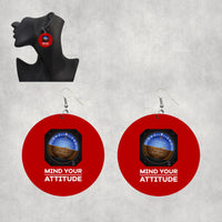 Thumbnail for Mind Your Attitude Designed Wooden Drop Earrings