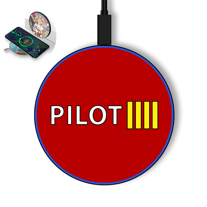 Pilot & Stripes (4 Lines) Designed Wireless Chargers